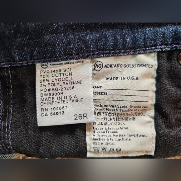 AG Adriano Goldschmied "The Stevie Roll Up Slim Straight" Size 26R - Picture 10 of 12